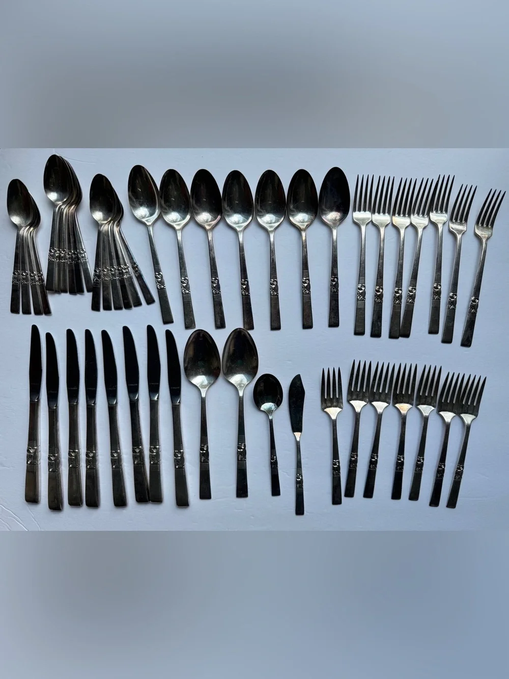 Morning Star By Oneida Community Silver Plated 49 Pieces Forks Spoons Vintage